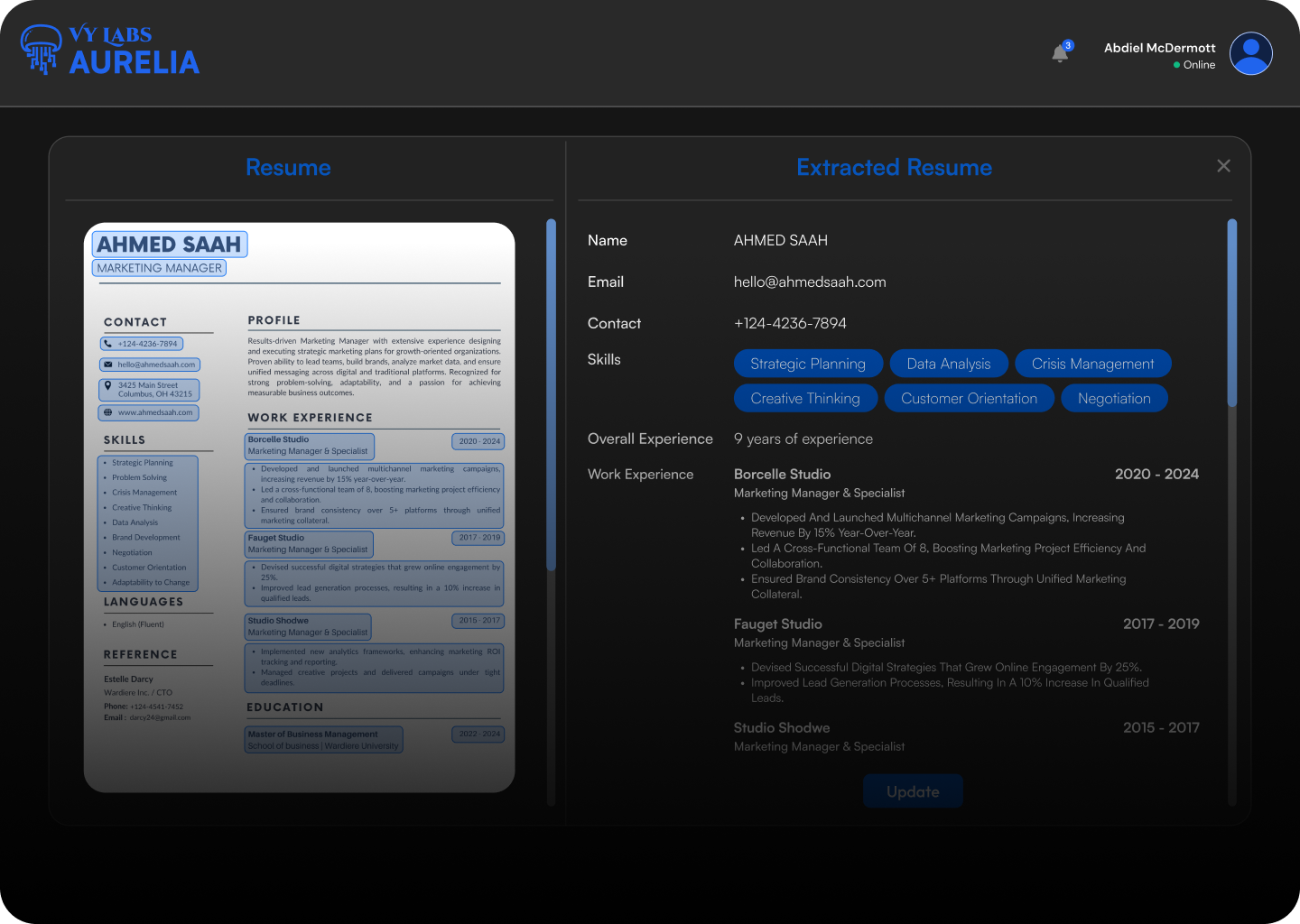 Candidate Screen